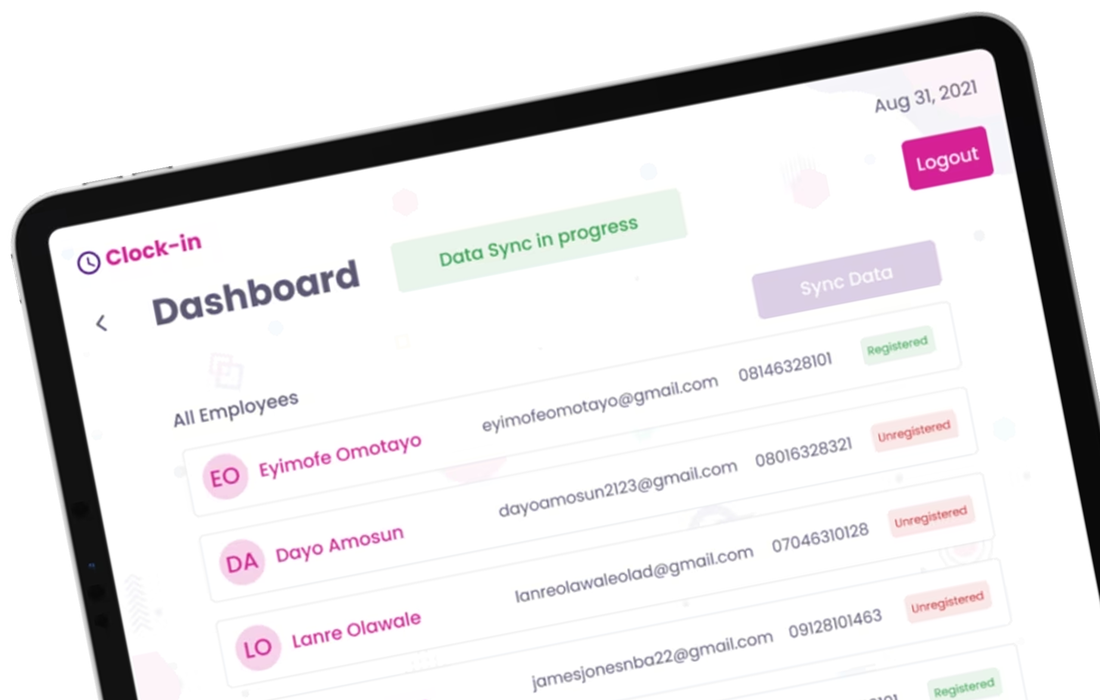 NotchHR dashboard on tablet